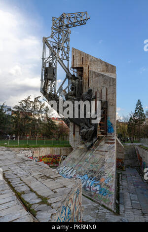 The `1300 Years Of Bulgaria` Monument in the National Palace Of Culture Park, Sofia, Bulgaria. Stock Photo